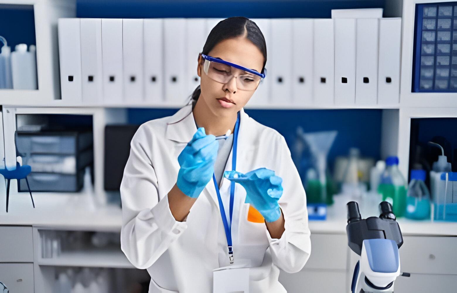 Doctor testing medicine in laboratory